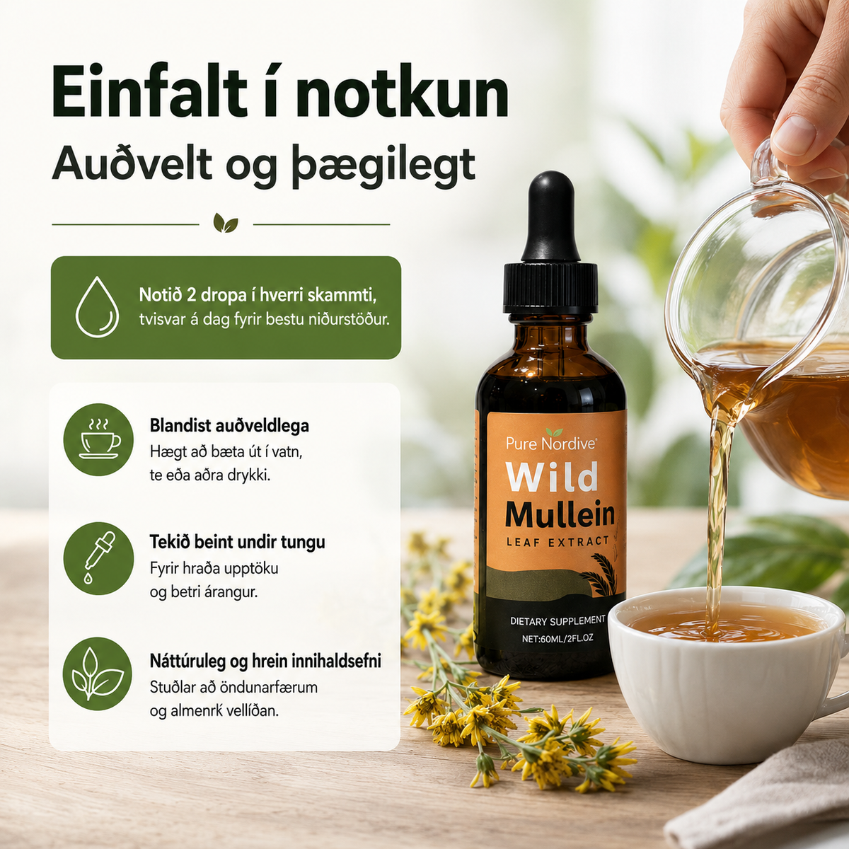 Pure Nordive Wild Mullein Drops